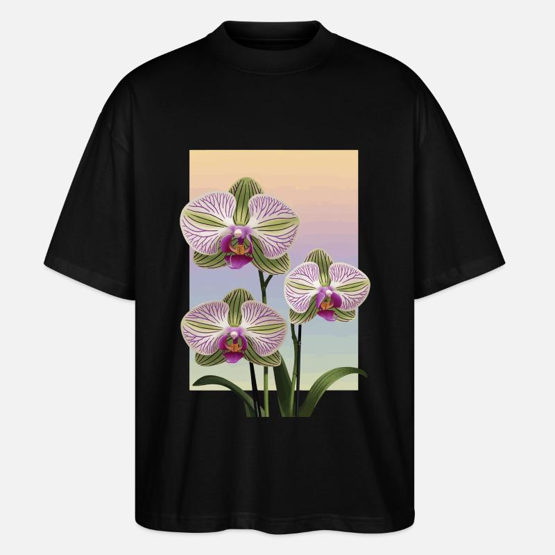 Orchidee - Stanley/Stella Oversized Unisex Bio T-Shirt Blaster 2.0 - Schwarz