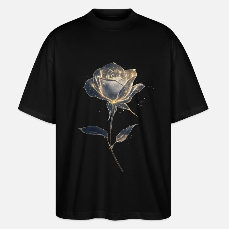 Weiße Rose - Stanley/Stella Oversized Unisex Bio T-Shirt Blaster 2.0 - Schwarz