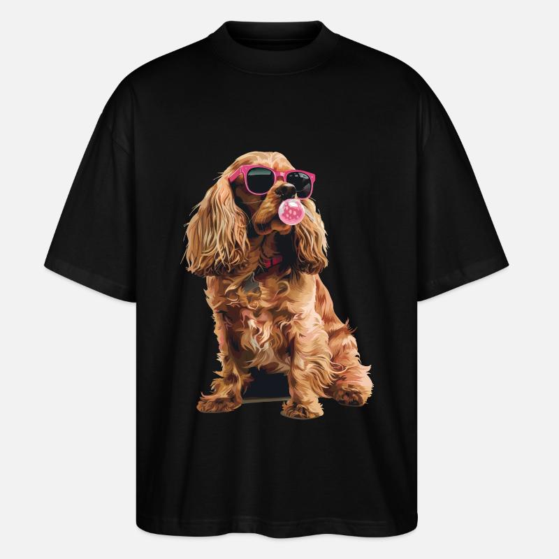 Cocker Spaniel - Stanley/Stella Oversized Unisex Bio T-Shirt Blaster 2.0 - Schwarz