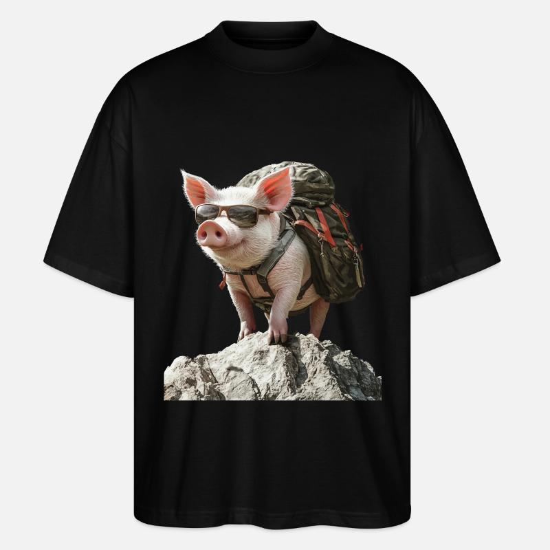 Schwein - Stanley/Stella Oversized Unisex Bio T-Shirt Blaster 2.0 - Schwarz