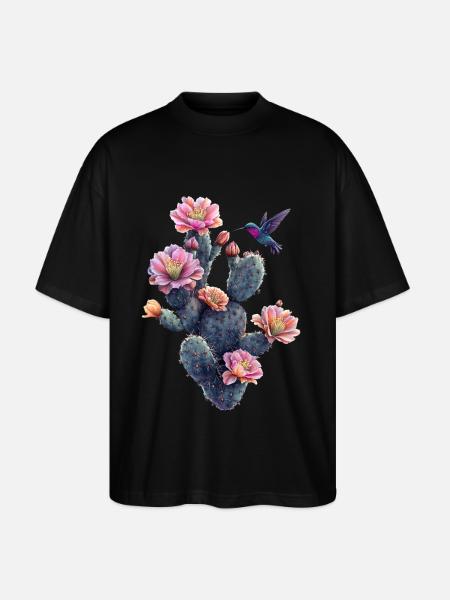 Kaktus - Stanley/Stella Oversized Unisex Bio T-Shirt Blaster 2.0 - Schwarz
