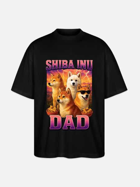 Shiba Inu - Stanley/Stella Oversized Unisex Bio T-Shirt Blaster 2.0 - Schwarz
