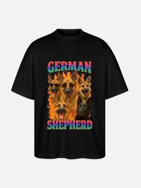 Deutscher Schäferhund - Stanley/Stella Oversized Unisex Bio T-Shirt Blaster 2.0 - Schwarz