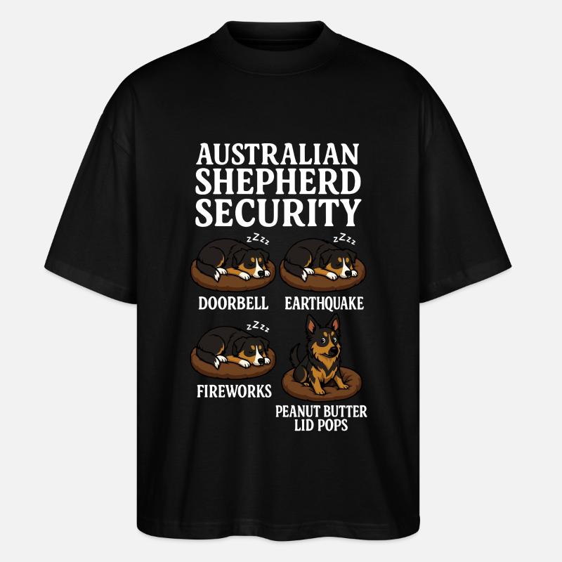 Australischer Schäferhund - Stanley/Stella Oversized Unisex Bio T-Shirt Blaster 2.0 - Schwarz