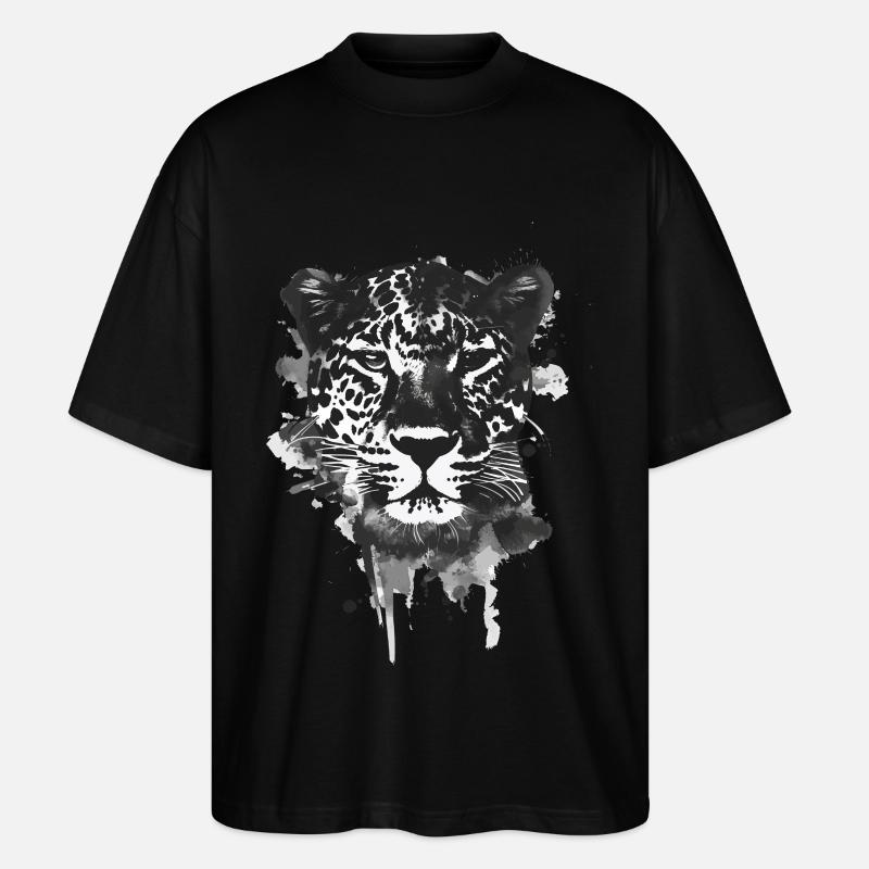 Leopard - Stanley/Stella Oversized Unisex Bio T-Shirt Blaster 2.0 - Schwarz
