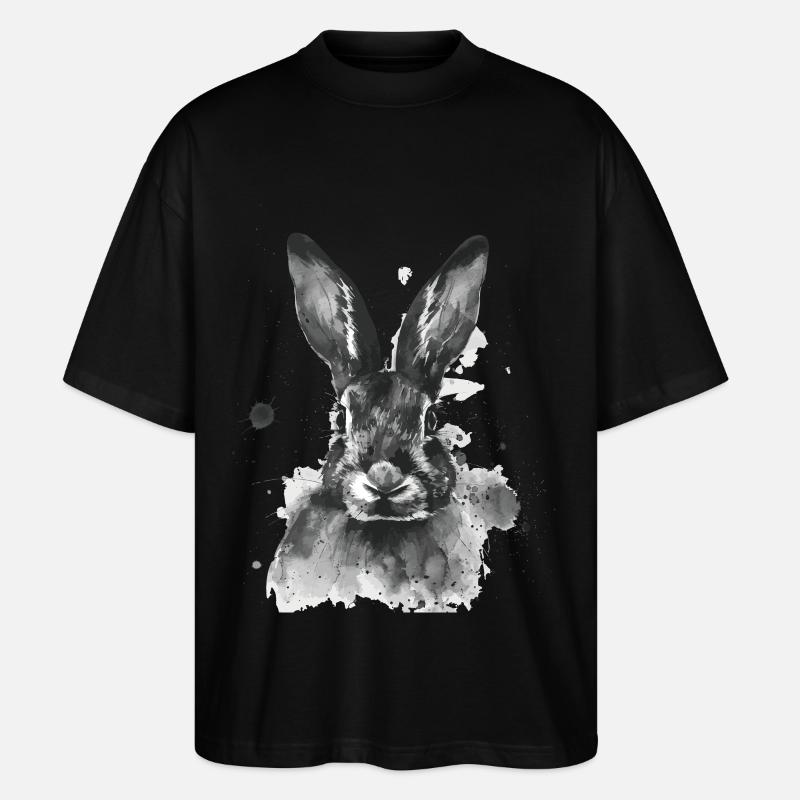 Kaninchen - Stanley/Stella Oversized Unisex Bio T-Shirt Blaster 2.0 - Schwarz