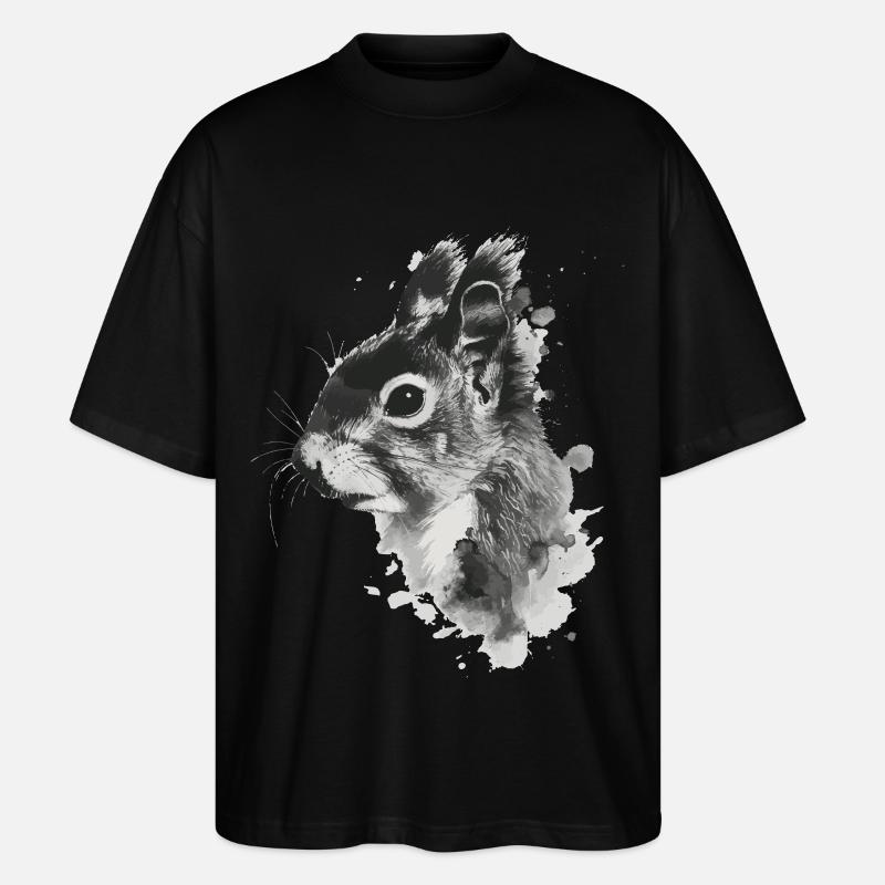 Eichhörnchen - Stanley/Stella Oversized Unisex Bio T-Shirt Blaster 2.0 - Schwarz