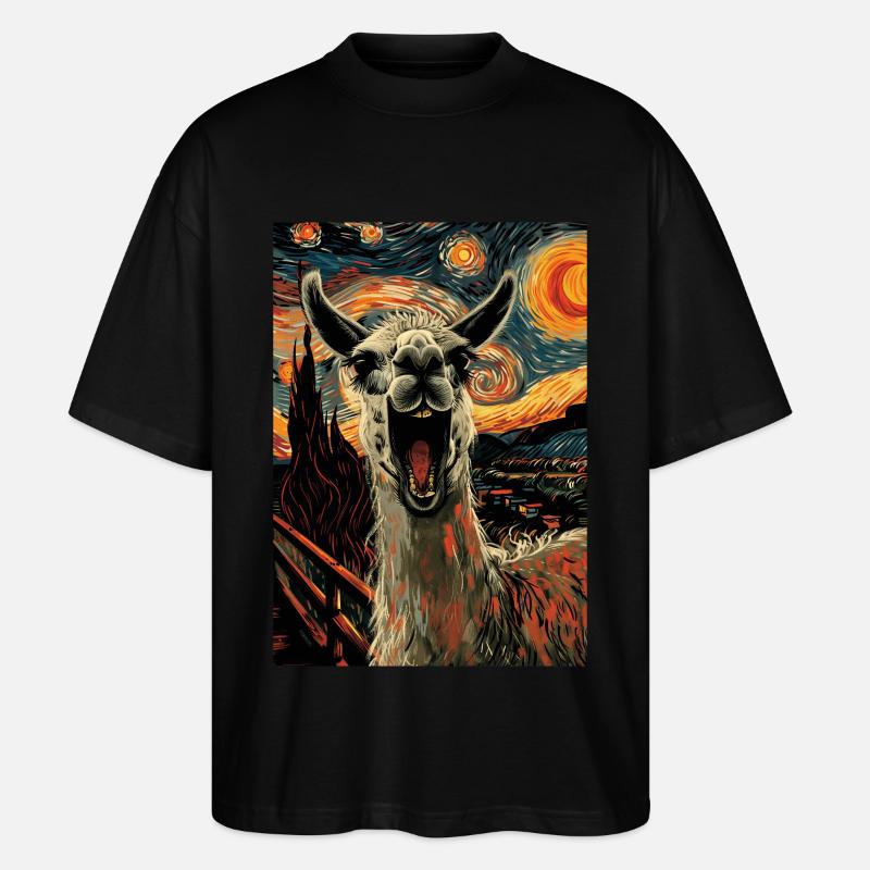 Lama - Stanley/Stella Oversized Unisex Bio T-Shirt Blaster 2.0 - Schwarz