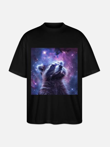 Raccoon - Stanley/Stella Oversized Unisex Organic T-shirt Blaster 2.0 - black