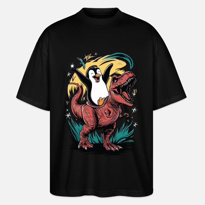 Pingouin - T-shirt bio Blaster 2.0 coupe oversize Stanley/Stella Unisexe - noir