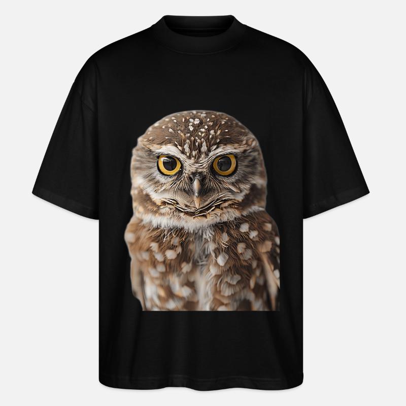 Owl - Stanley/Stella Oversized Unisex Organic T-shirt Blaster 2.0 - black
