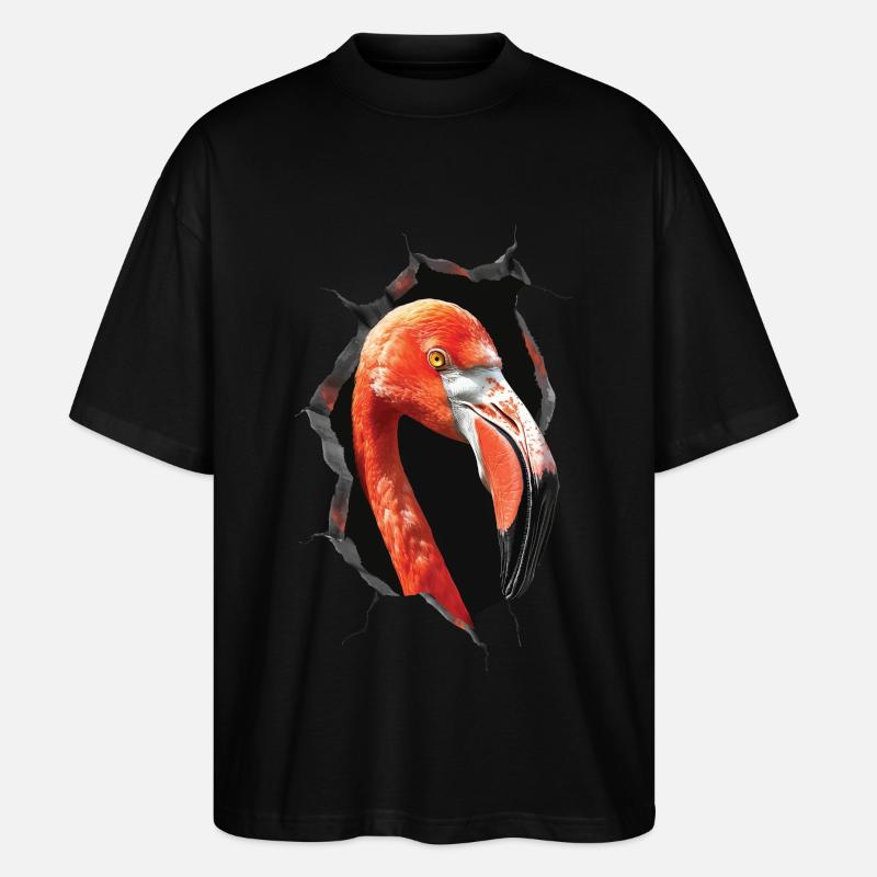 Flamingo - Stanley/Stella Oversized Unisex Bio T-Shirt Blaster 2.0 - Schwarz