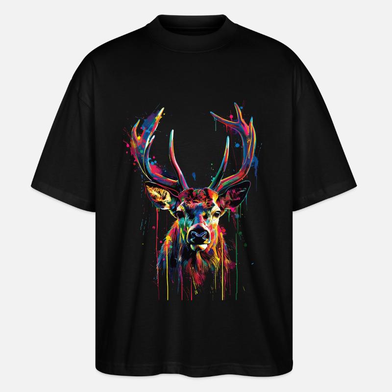 roe deer - Stanley/Stella Oversized Unisex Organic T-shirt Blaster 2.0 - black
