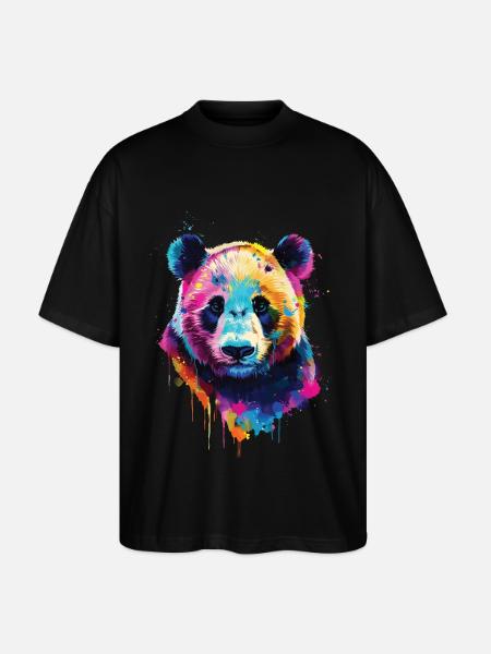 Panda - Stanley/Stella Oversized Unisex Organic T-shirt Blaster 2.0 - black