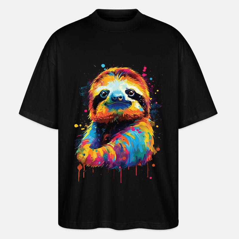 Faultier - Stanley/Stella Oversized Unisex Bio T-Shirt Blaster 2.0 - Schwarz