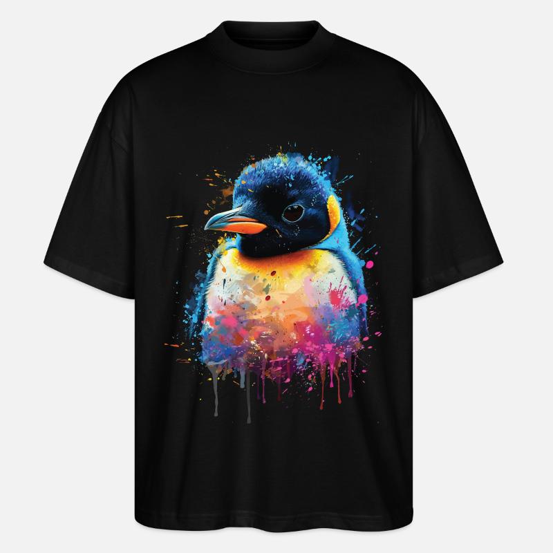 Pingouin - T-shirt bio Blaster 2.0 coupe oversize Stanley/Stella Unisexe - noir