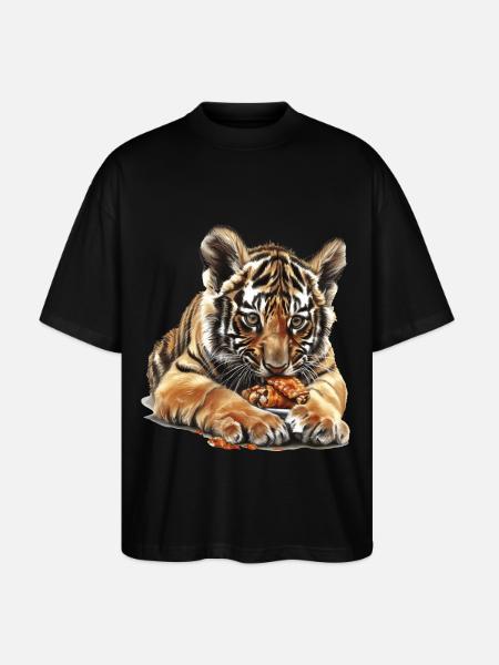Tiger - Stanley/Stella Oversized Unisex Organic T-shirt Blaster 2.0 - black