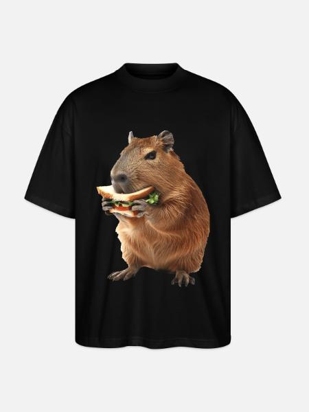 Capybara - Stanley/Stella Oversized Unisex Organic T-shirt Blaster 2.0 - black