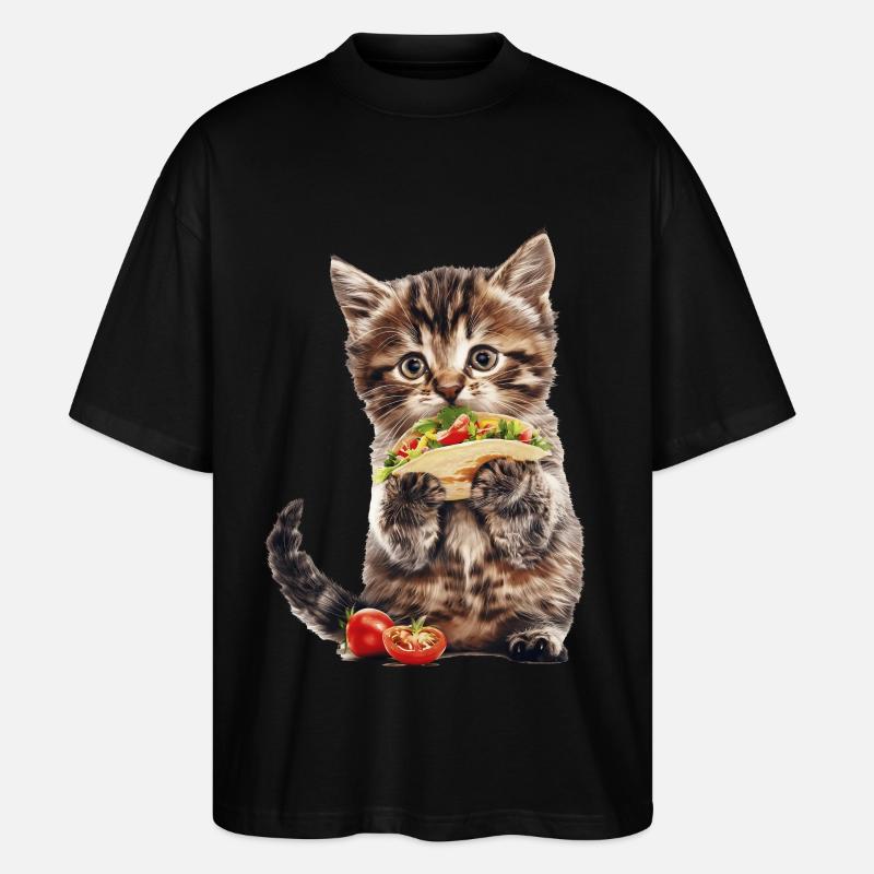 Katze - Stanley/Stella Oversized Unisex Bio T-Shirt Blaster 2.0 - Schwarz