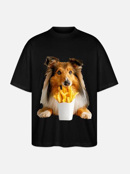Shetland Sheepdog - Stanley/Stella Oversized Unisex Organic T-shirt Blaster 2.0 - black