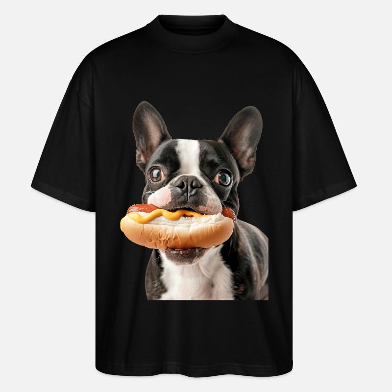 Boston Terrier - Stanley/Stella Oversized Unisex Bio T-Shirt Blaster 2.0 - Schwarz