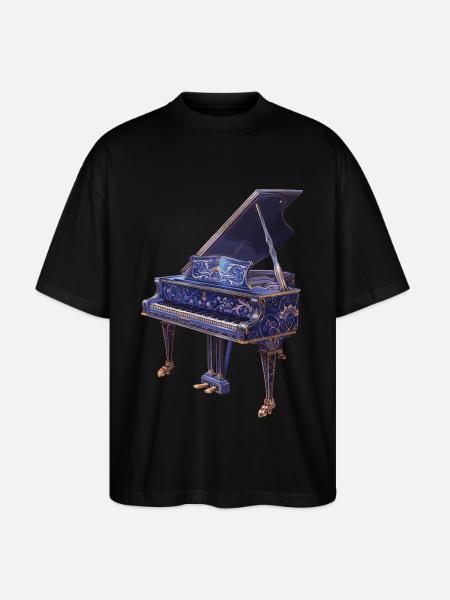 Klavier - Stanley/Stella Oversized Unisex Bio T-Shirt Blaster 2.0 - Schwarz