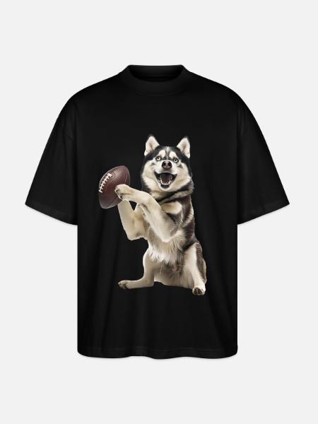Siberian Husky - Stanley/Stella Oversized Unisex Organic T-shirt Blaster 2.0 - black