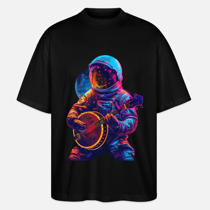 Astronaut Banjo - Stanley/Stella Oversized Unisex Organic T-shirt Blaster 2.0 - black