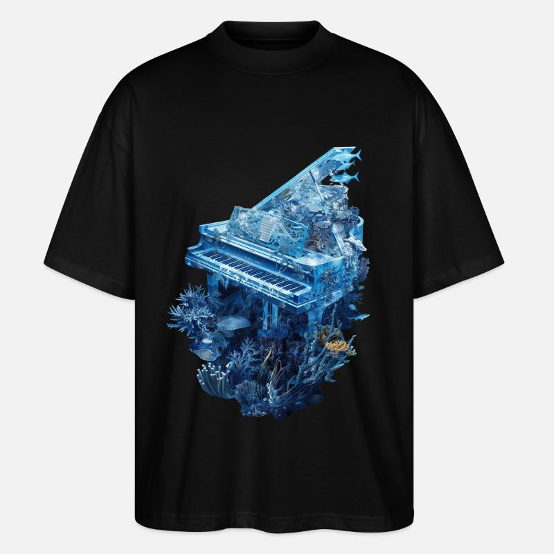 Piano Poisson - T-shirt bio Blaster 2.0 coupe oversize Stanley/Stella Unisexe - noir