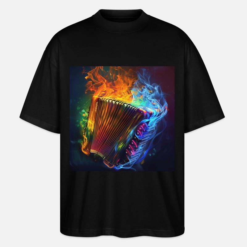 Akkordeon - Stanley/Stella Oversized Unisex Bio T-Shirt Blaster 2.0 - Schwarz