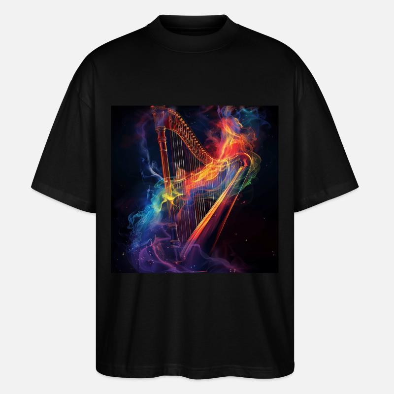 Harfe - Stanley/Stella Oversized Unisex Bio T-Shirt Blaster 2.0 - Schwarz