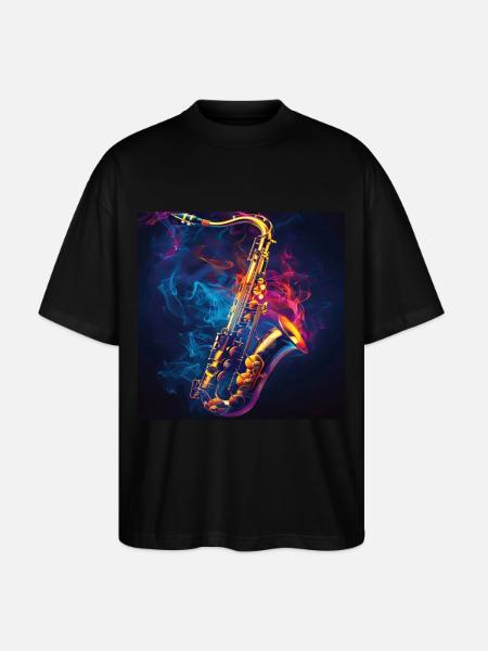 Saxophone - Stanley/Stella Oversized Unisex Organic T-shirt Blaster 2.0 - black