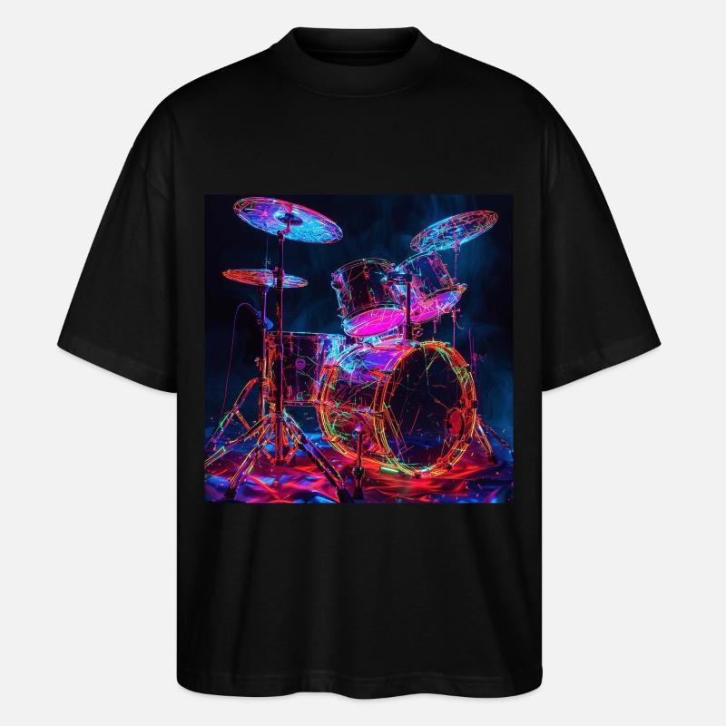 Schlagzeug - Stanley/Stella Oversized Unisex Bio T-Shirt Blaster 2.0 - Schwarz