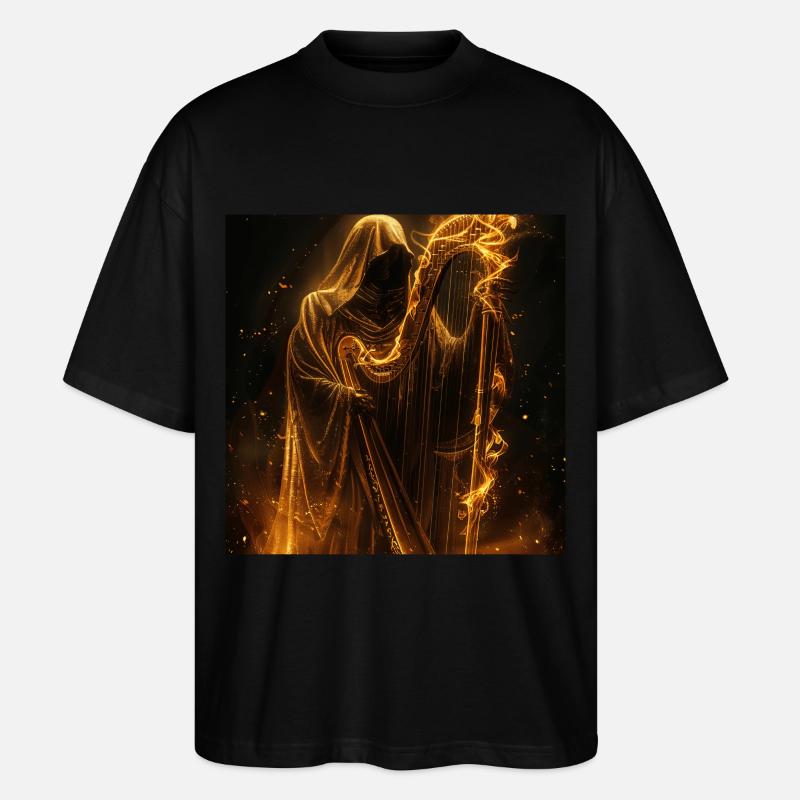 Harfe - Stanley/Stella Oversized Unisex Bio T-Shirt Blaster 2.0 - Schwarz