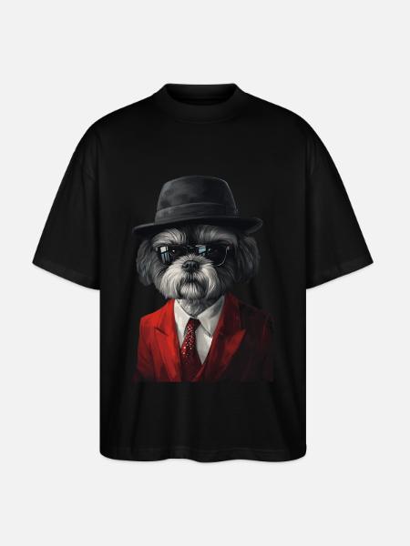 Shih Tzu - Stanley/Stella Oversized Unisex Bio T-Shirt Blaster 2.0 - Schwarz