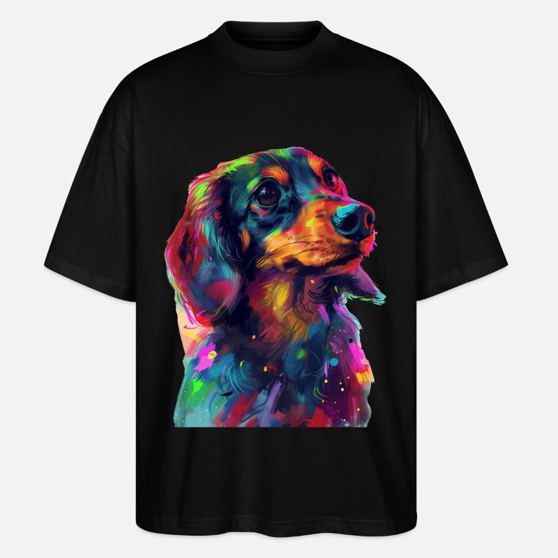 Dackel - Stanley/Stella Oversized Unisex Bio T-Shirt Blaster 2.0 - Schwarz