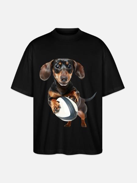 Dackel - Stanley/Stella Oversized Unisex Bio T-Shirt Blaster 2.0 - Schwarz