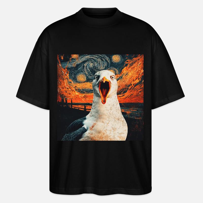 Möwe - Stanley/Stella Oversized Unisex Bio T-Shirt Blaster 2.0 - Schwarz