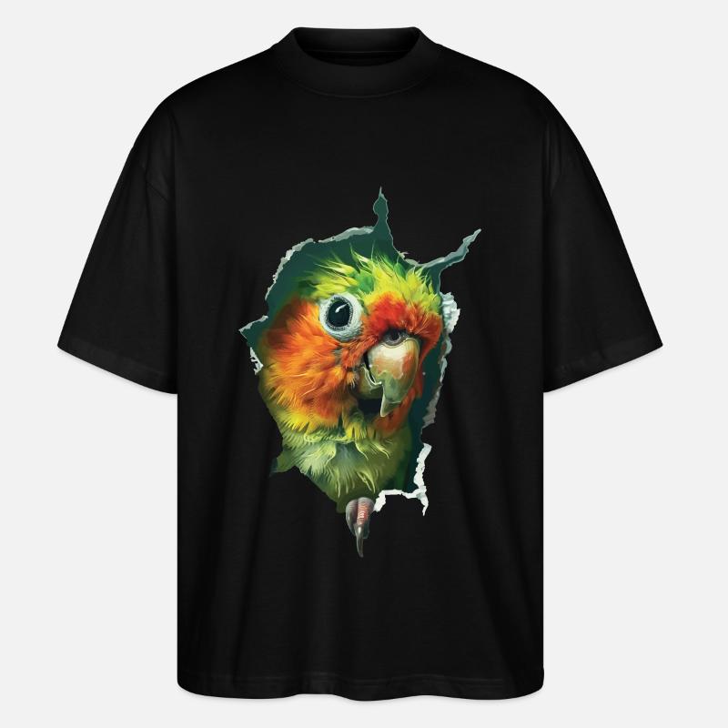 Sittiche - Stanley/Stella Oversized Unisex Bio T-Shirt Blaster 2.0 - Schwarz