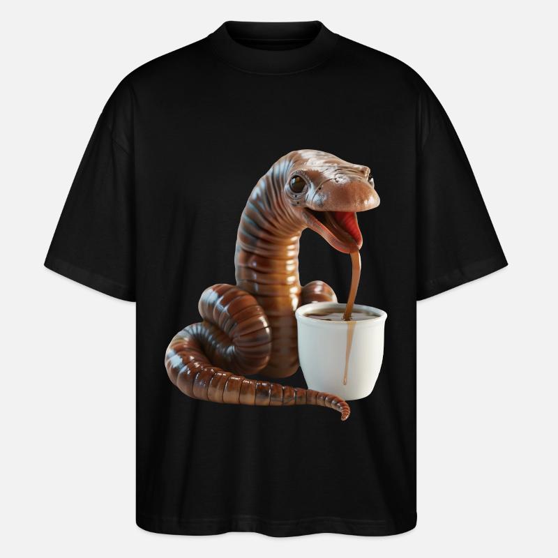 Wurm Kaffee - Stanley/Stella Oversized Unisex Bio T-Shirt Blaster 2.0 - Schwarz