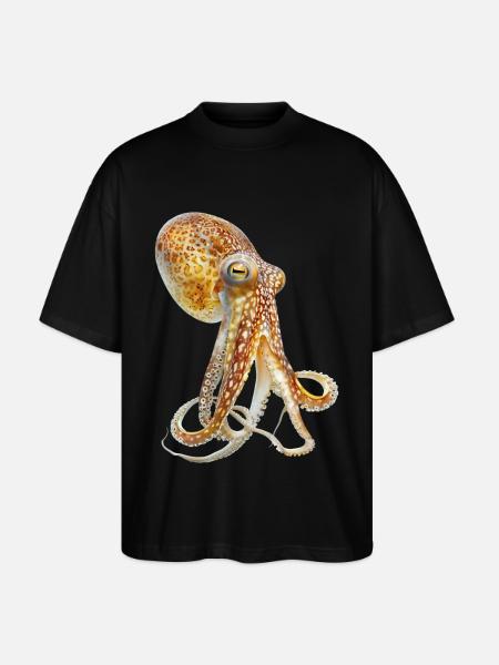 Tintenfisch - Stanley/Stella Oversized Unisex Bio T-Shirt Blaster 2.0 - Schwarz