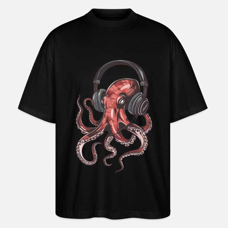 Tintenfisch - Stanley/Stella Oversized Unisex Bio T-Shirt Blaster 2.0 - Schwarz