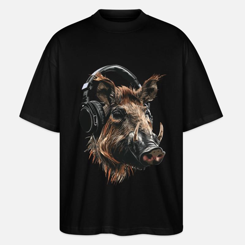 Warzenschwein - Stanley/Stella Oversized Unisex Bio T-Shirt Blaster 2.0 - Schwarz