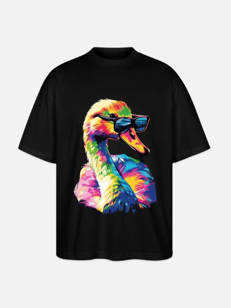 Schwan - Stanley/Stella Oversized Unisex Bio T-Shirt Blaster 2.0 - Schwarz