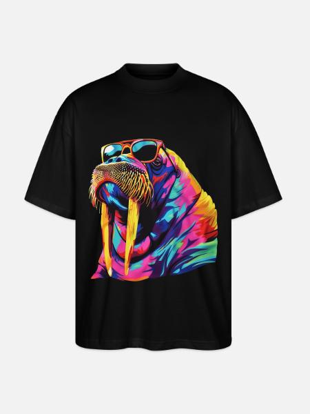 Walross - Stanley/Stella Oversized Unisex Bio T-Shirt Blaster 2.0 - Schwarz