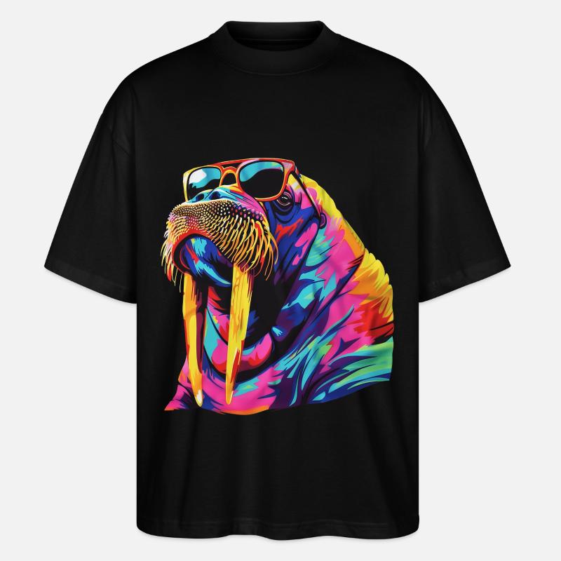 Walross - Stanley/Stella Oversized Unisex Bio T-Shirt Blaster 2.0 - Schwarz