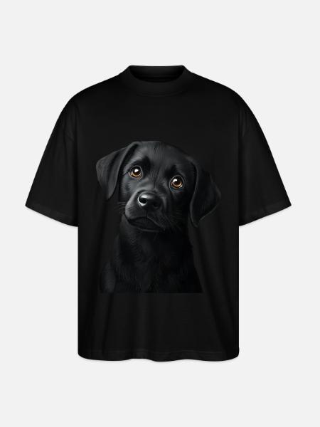 Schwarzer Labrador - Stanley/Stella Oversized Unisex Bio T-Shirt Blaster 2.0 - Schwarz
