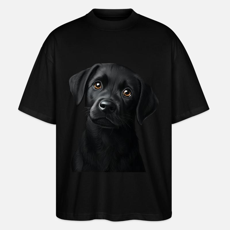 Schwarzer Labrador - Stanley/Stella Oversized Unisex Bio T-Shirt Blaster 2.0 - Schwarz