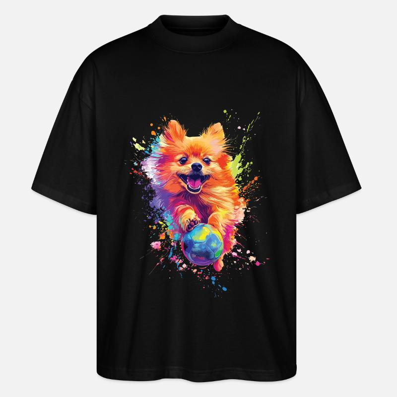 Zwergspitz - Stanley/Stella Oversized Unisex Bio T-Shirt Blaster 2.0 - Schwarz