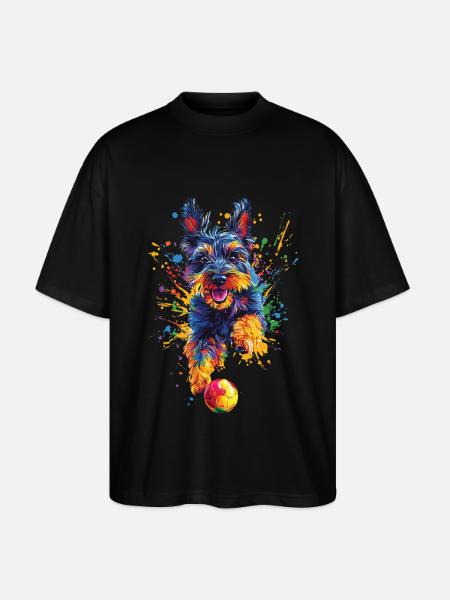 Scottish Terrier - Stanley/Stella Oversized Unisex Bio T-Shirt Blaster 2.0 - Schwarz